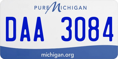 MI license plate DAA3084