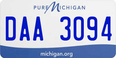 MI license plate DAA3094