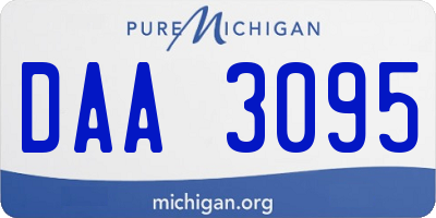 MI license plate DAA3095