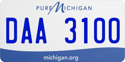 MI license plate DAA3100