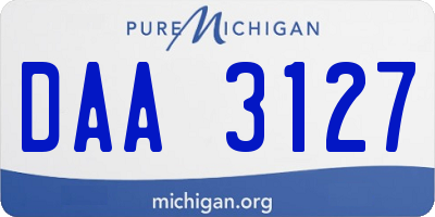 MI license plate DAA3127