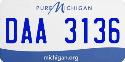 MI license plate DAA3136