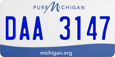 MI license plate DAA3147