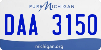 MI license plate DAA3150