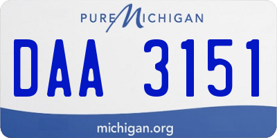 MI license plate DAA3151