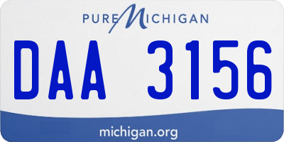 MI license plate DAA3156