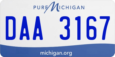 MI license plate DAA3167