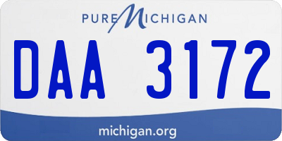 MI license plate DAA3172