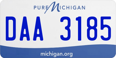 MI license plate DAA3185