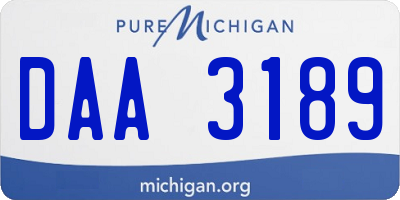 MI license plate DAA3189
