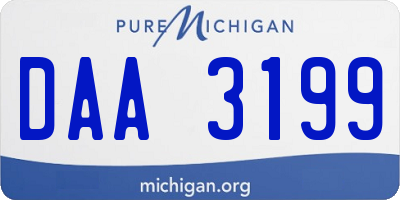 MI license plate DAA3199