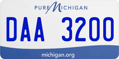 MI license plate DAA3200