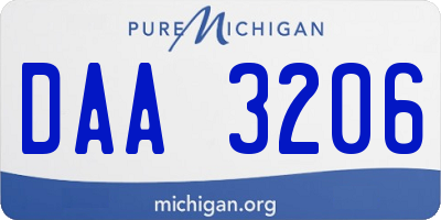MI license plate DAA3206