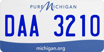 MI license plate DAA3210