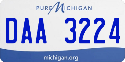 MI license plate DAA3224