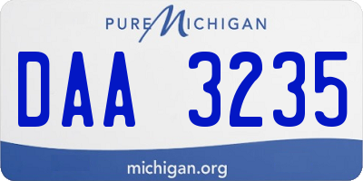 MI license plate DAA3235
