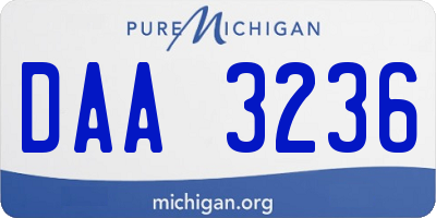 MI license plate DAA3236