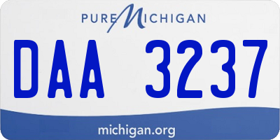 MI license plate DAA3237