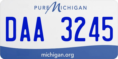 MI license plate DAA3245