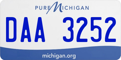 MI license plate DAA3252
