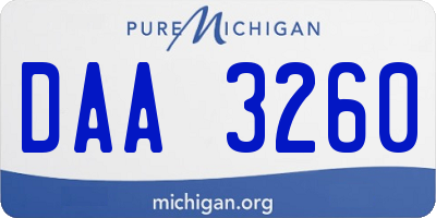 MI license plate DAA3260