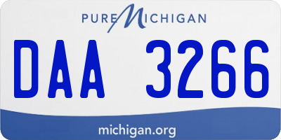 MI license plate DAA3266