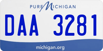 MI license plate DAA3281