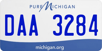 MI license plate DAA3284