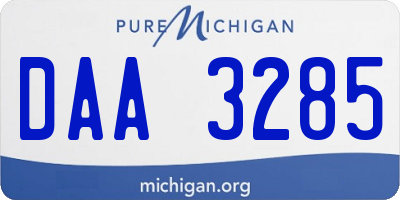 MI license plate DAA3285