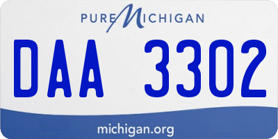 MI license plate DAA3302