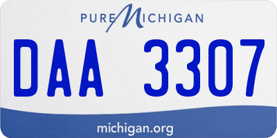 MI license plate DAA3307