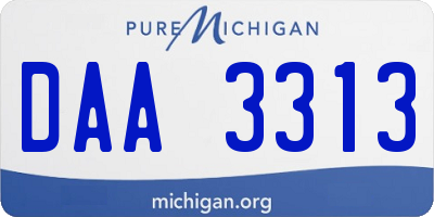 MI license plate DAA3313
