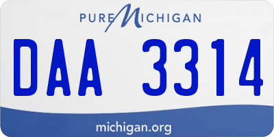 MI license plate DAA3314