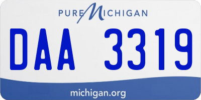 MI license plate DAA3319