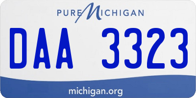 MI license plate DAA3323