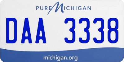 MI license plate DAA3338