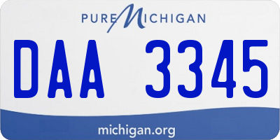 MI license plate DAA3345