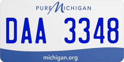 MI license plate DAA3348