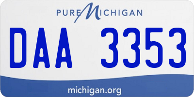 MI license plate DAA3353