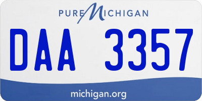 MI license plate DAA3357