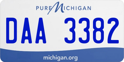 MI license plate DAA3382