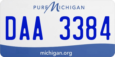 MI license plate DAA3384
