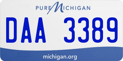 MI license plate DAA3389