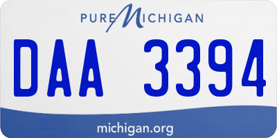 MI license plate DAA3394
