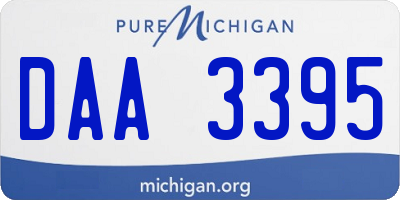 MI license plate DAA3395