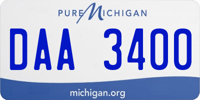 MI license plate DAA3400