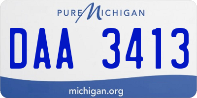 MI license plate DAA3413