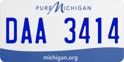 MI license plate DAA3414