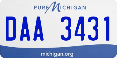 MI license plate DAA3431