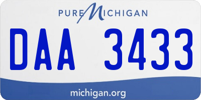 MI license plate DAA3433